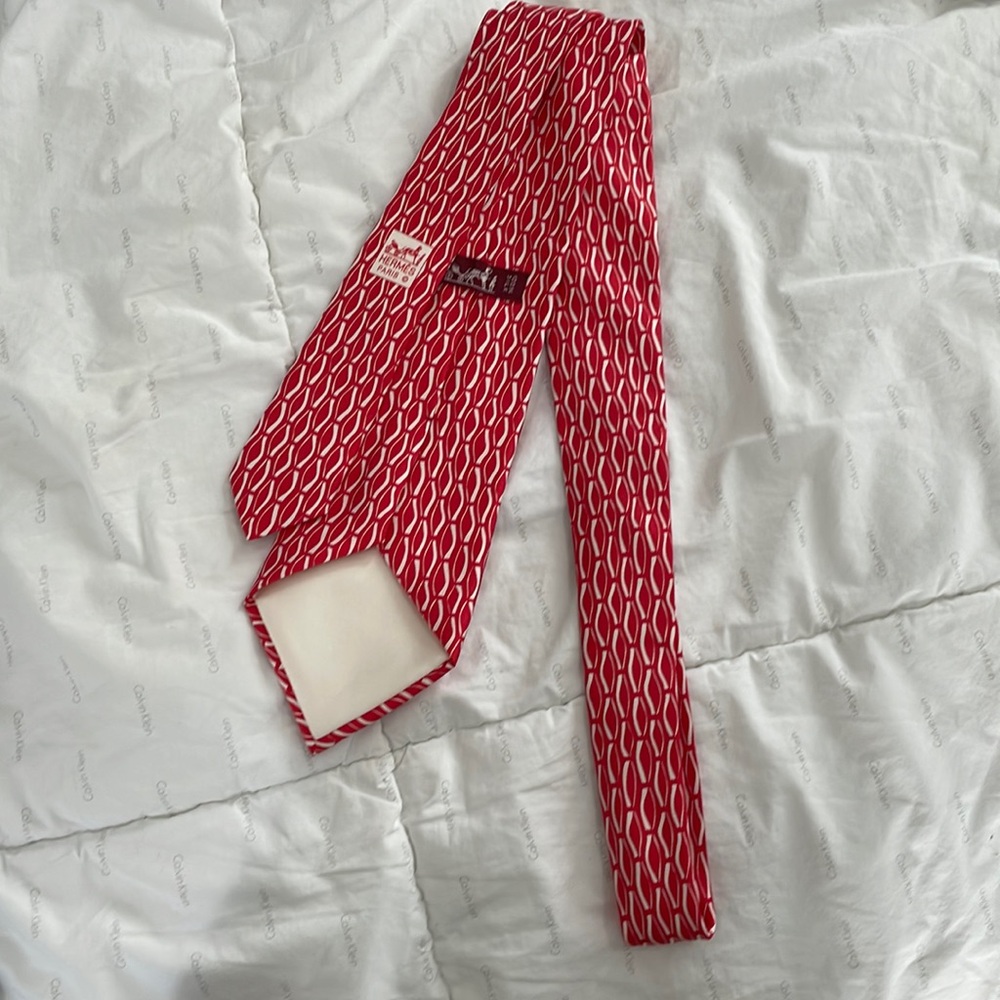 Hermes 100% silk tie